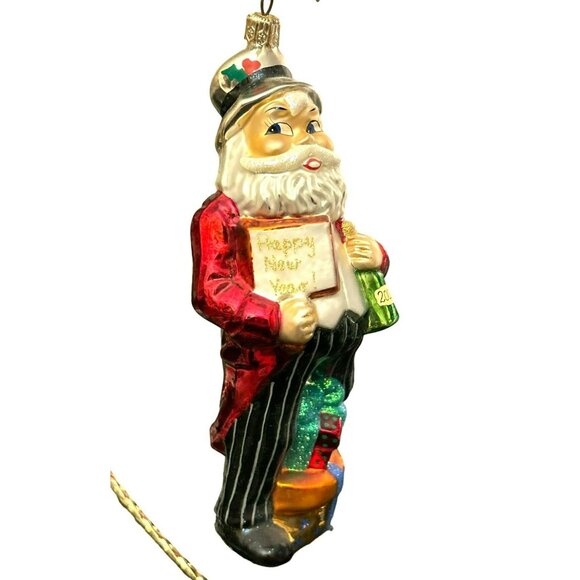 Vintage Christopher Radko 1999 I Want You Happy New Year Santa Exclusive 99004-C - Picture 1 of 4